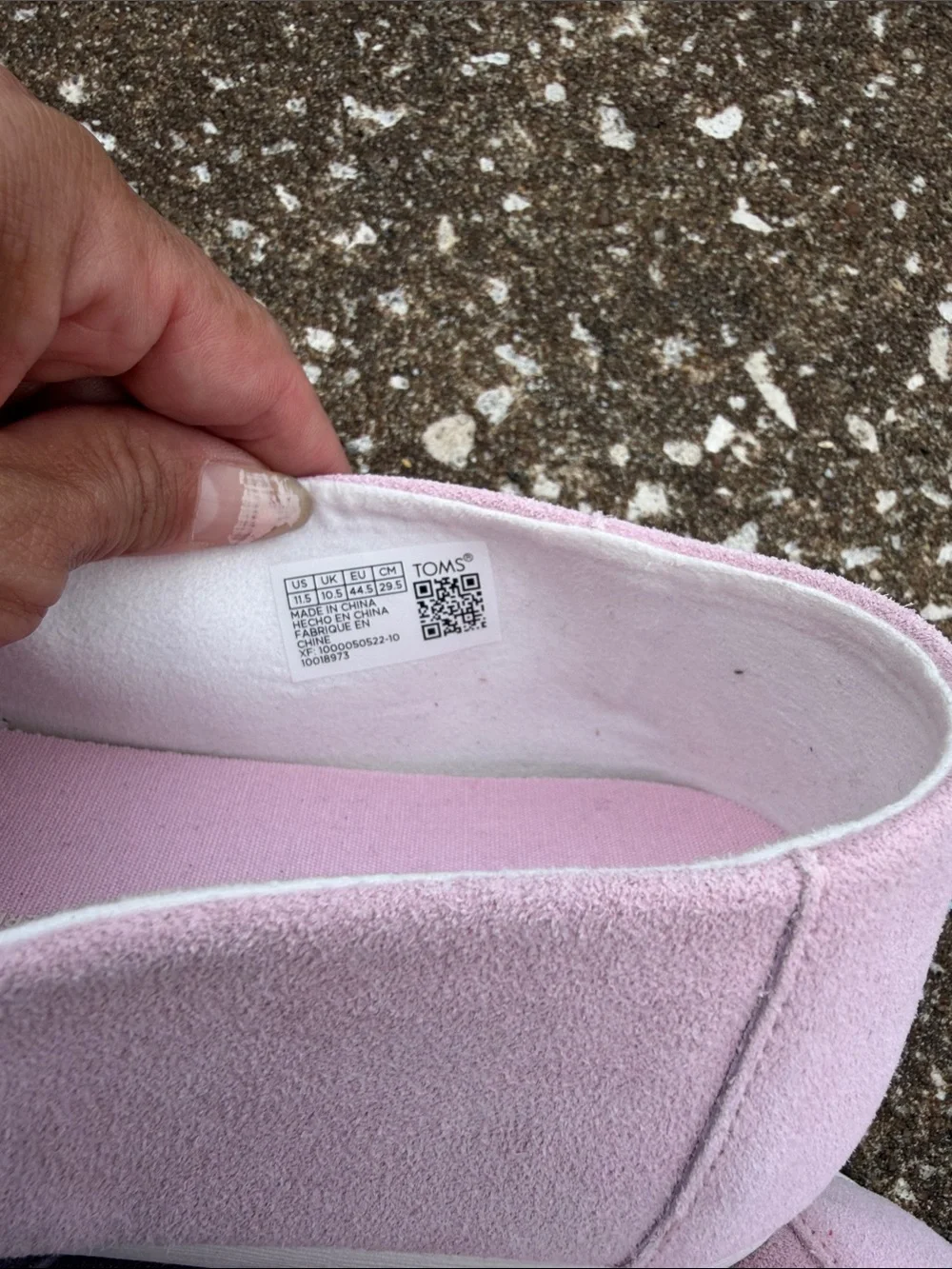TOMS Pink Classic Slip-On Flats. Size 11.5 Men’s Alpargata Parfait Pink SuedeNEW